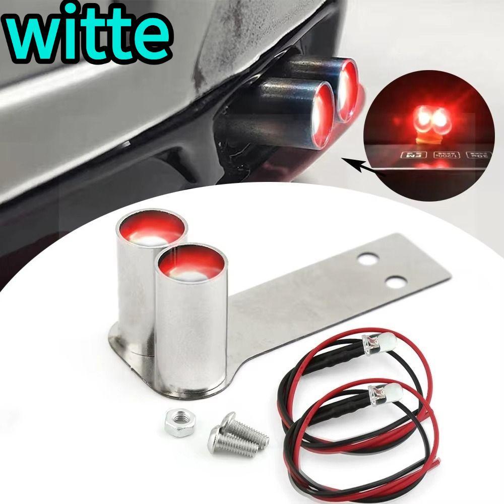 WITTE รุ่นรถจําลองท่อไอเสีย,สแตนเลส 1 หลุม 2 หลุมท่อไอเสียโลหะหางคอ,ติดตั้งง่ายสําหรับแมวแดง/HPI/HSP