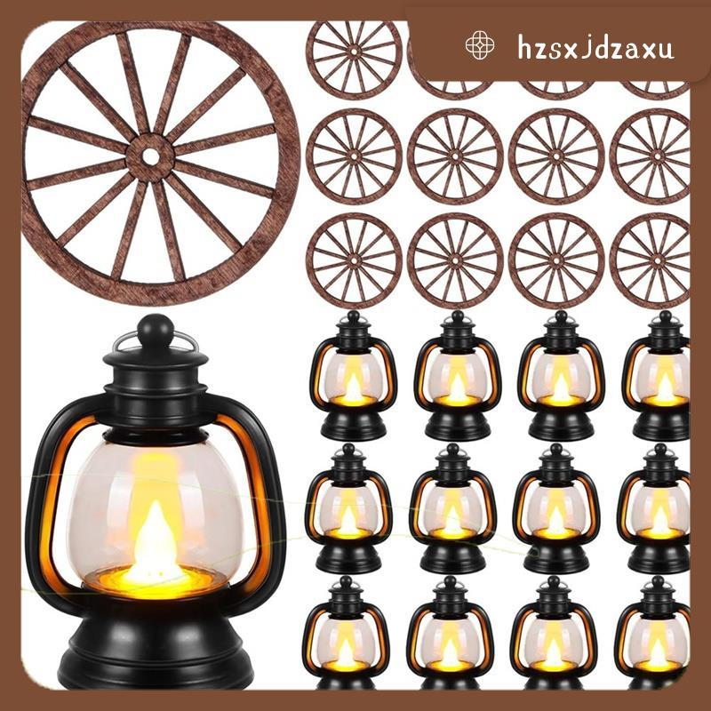 hzsxjdzaxu24 ชิ้นตกแต่งคาวบอยตะวันตกสําหรับโต๊ะปาร์ตี้ Western Mini โคมไฟสําหรับ Vaquero Western The