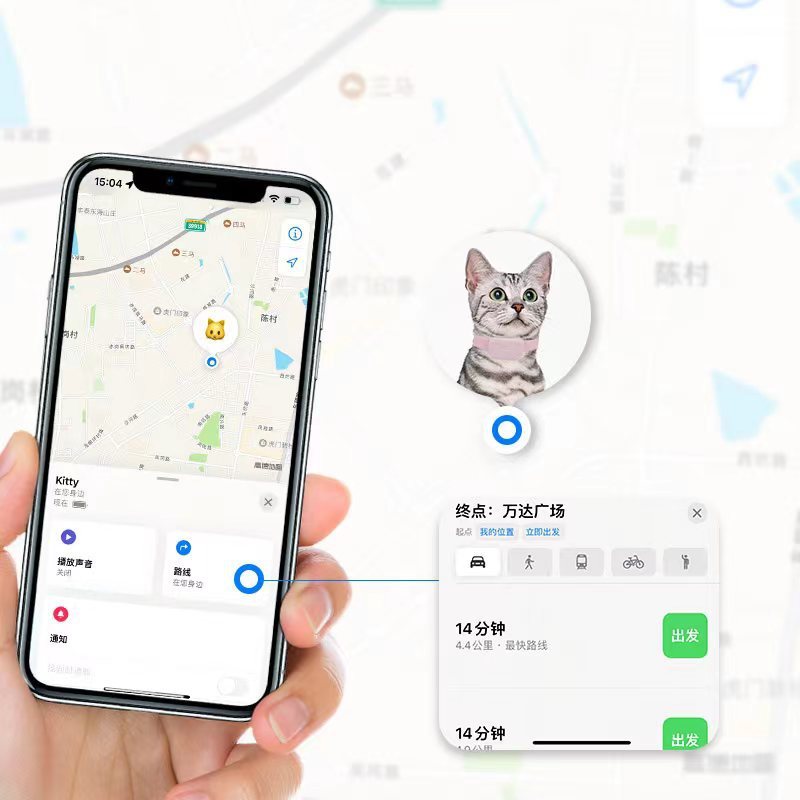 MFI ปลอกคอสัตว์เลี้ยง Global Locator สมาร์ทปลอกคอ Tracker ลูกแมวลูกสุนัขสัตว์เลี้ยง Anti-Lost Locati