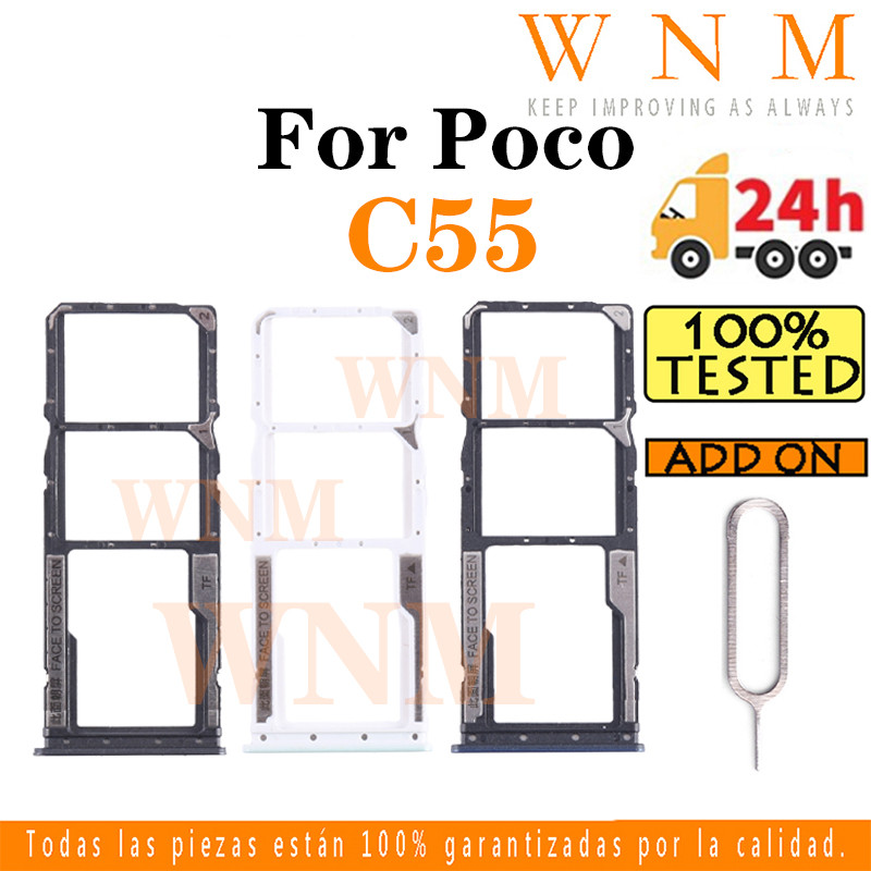 สําหรับ Poco C55 ถาดซิมการ์ด ซิมการ์ด ช่องใส่การ์ดผู้ถือ Card Holder Reader SD Slot Adapter Replacem