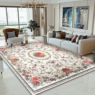 【พร้อมส่งในไทย】ม้วนส่ง พรมลายดอกไม้ ลสยมงคล 3.5ฟุต 5/6ฟุต 8/10ฟุต carpet พรมปูพื้นใหญ่ห้องนอน ห้องนั่งเล่น ทนทาน COD