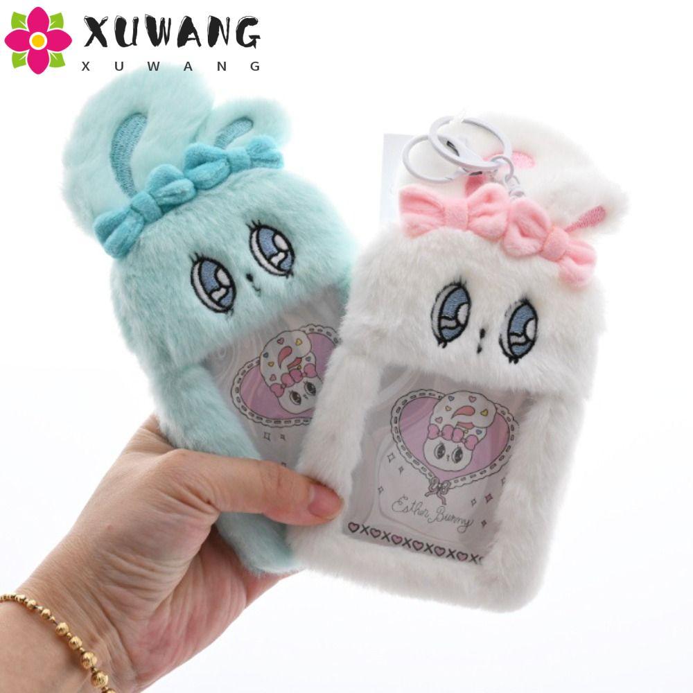 QUENTIN Plush Esther Bunny ตุ๊กตาตุ๊กตา, ปุยโบว์ Esther Bunny Card Cover, การ์ตูน Comfy Fur พวงกุญแจ