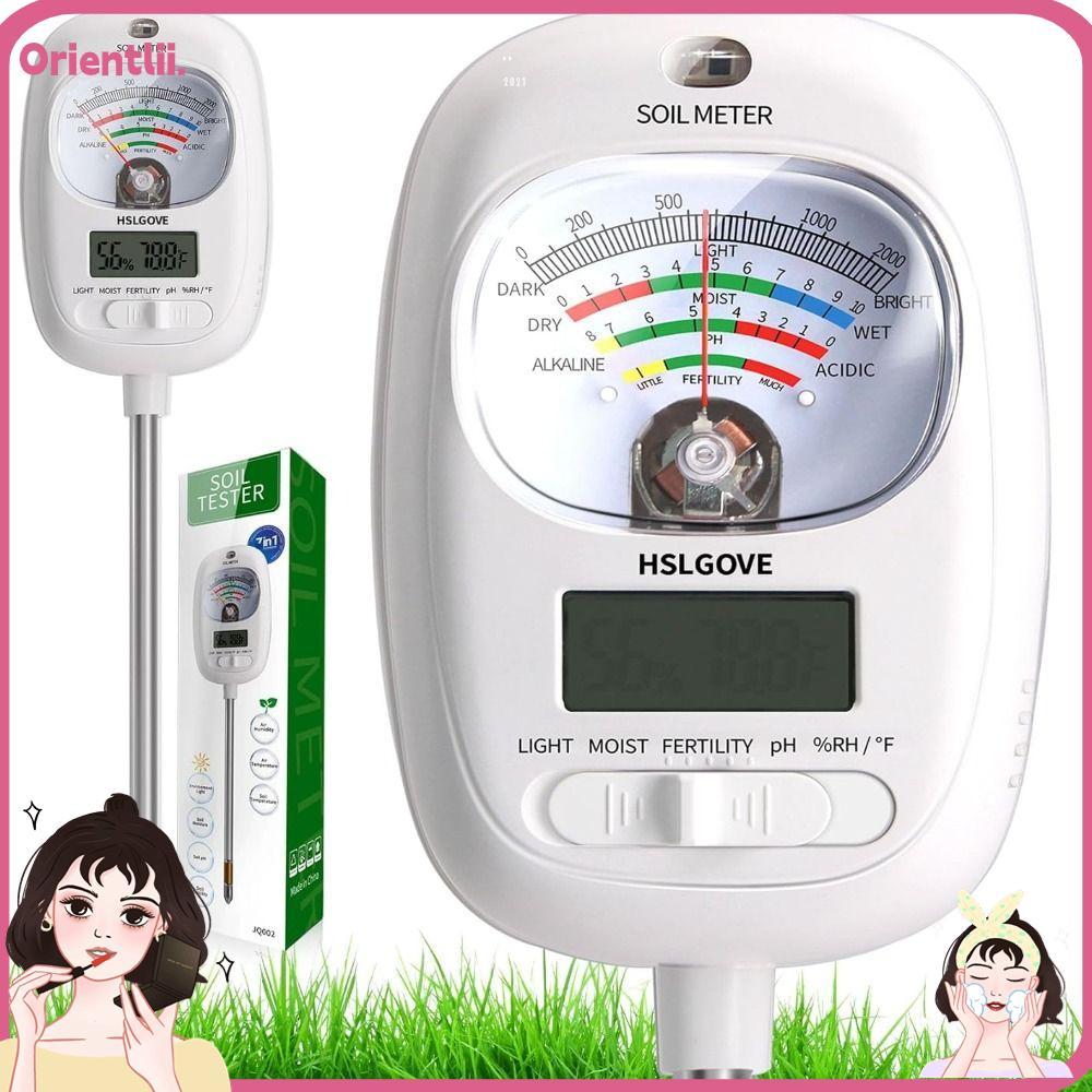 เครื่องวัดความชื้นในดิน ORIENTTK, Air Temp&Hummidity Fertility Dual Screen Soil Test, ร้อนใช้งานง่าย