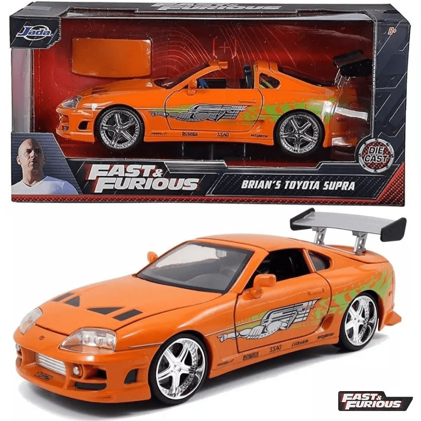 JADA 97168 THE FAST AND FURIOUS BRIANS TOYOTA SUPRA 1:24 DIECAST CAR ORANGE