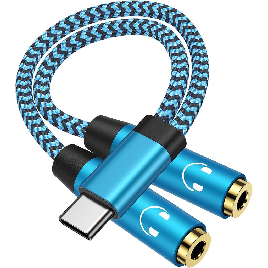 ตัวแยกหูฟังสําหรับหูฟัง 2 ชิ้น, USB C ถึง Dual 3.5 มม.หญิง Aux Splitters สําหรับ iPhone 17 17 Pro Ma