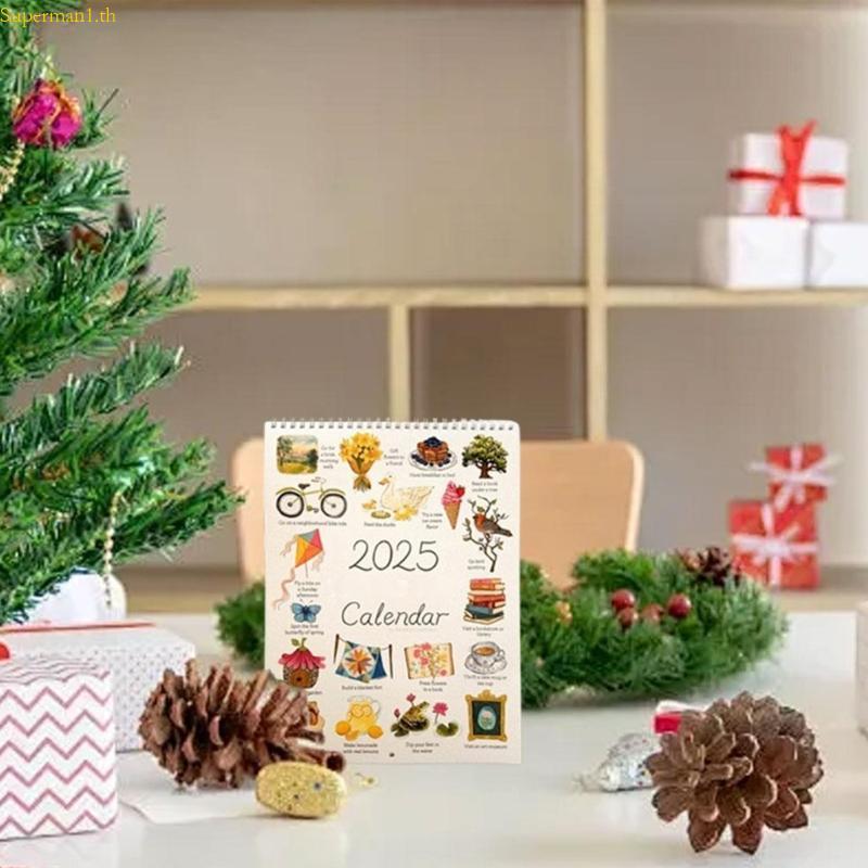 Best 2025 Calendar Wall Planner Twin-Coil Binding แขวนผนัง Calender 11x8 นิ้ว
