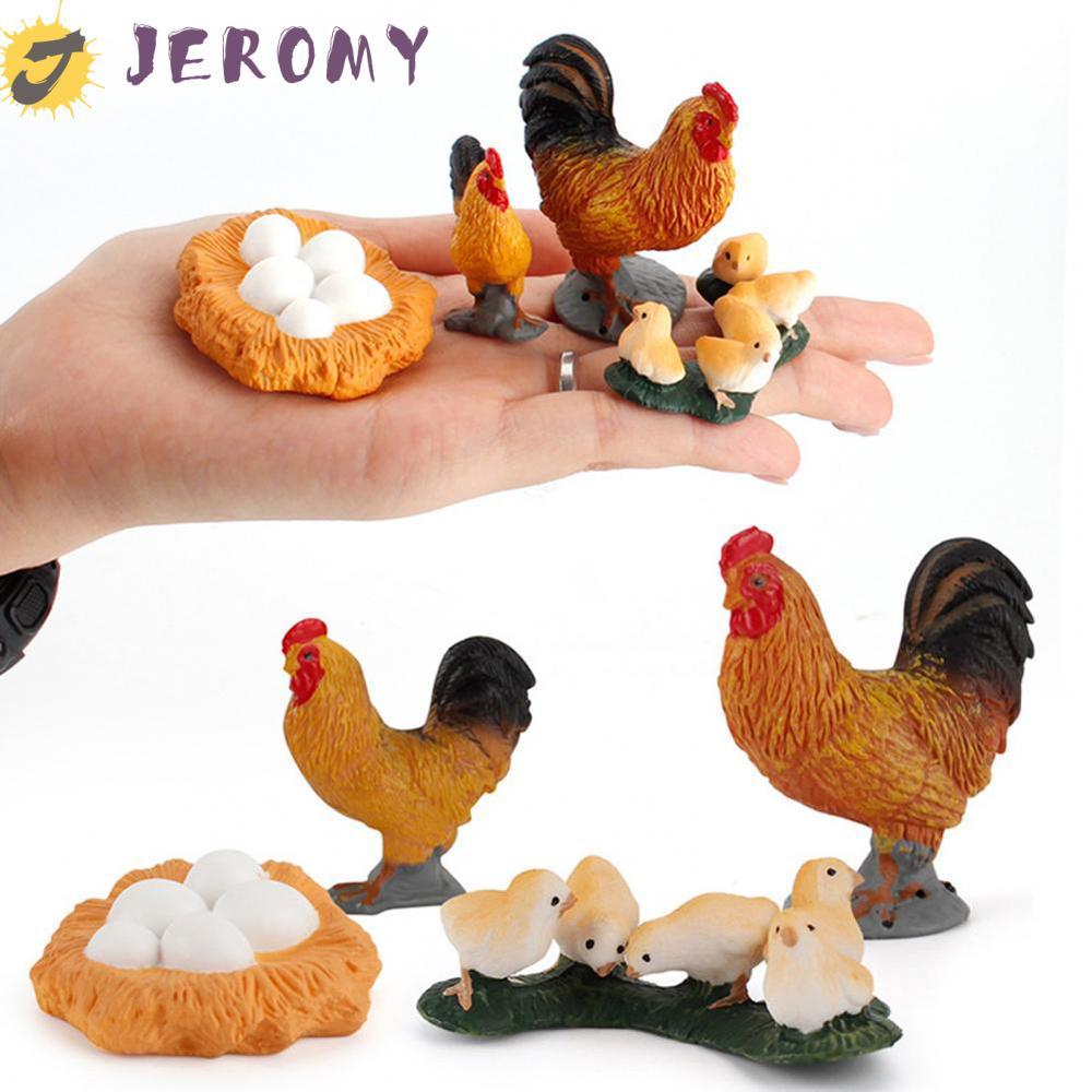 JEROMY Life Cycle Figures Swan Model Science ของเล่นเพื่อการศึกษา Cock Hen Kids Cycle Duck Figurine