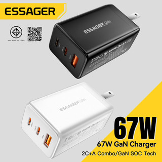Essager เครื่องชาร์จ GaN 67W,เครื่องชาร์จ USBA Type C PD ชาร์จเร็ว Type C สำหรับโทรศัพท์  พร้อมส่งจากไทย B07