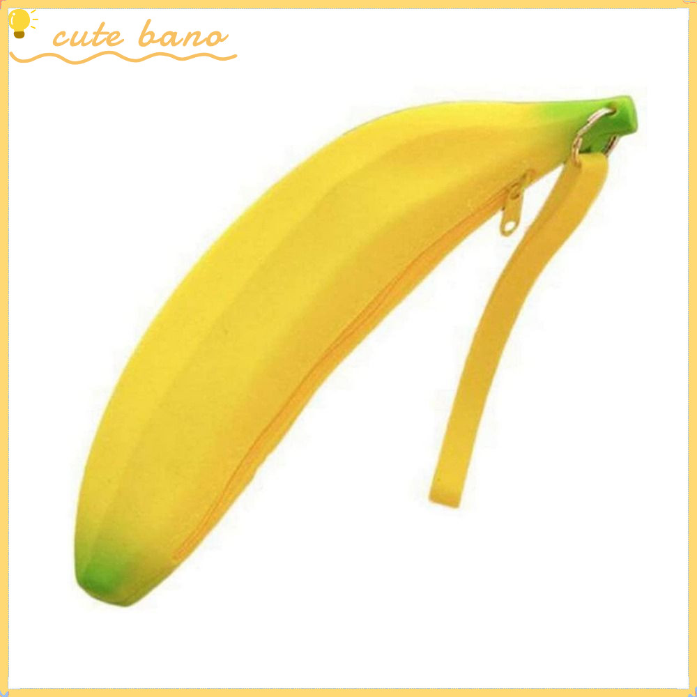 BANO Banana Zero Wallet, Silicone 2.36*7.87 นิ้วกระเป๋าปากกาซิลิโคน, ความจุขนาดใหญ่ Banana Shape Yel
