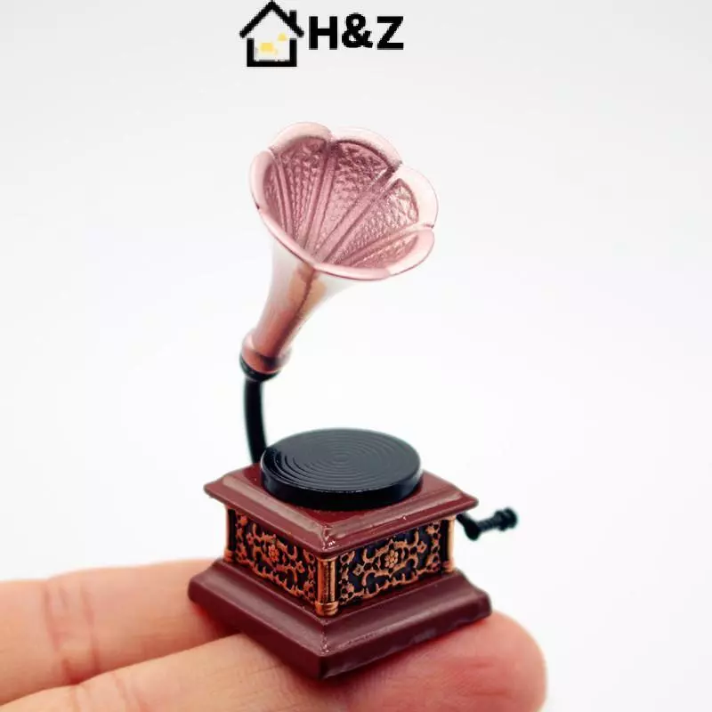 H & Z Dollhouse Vintage Phonograph Miniatures ของเล่นประดับบ้านตุ๊กตา thumbnail 8