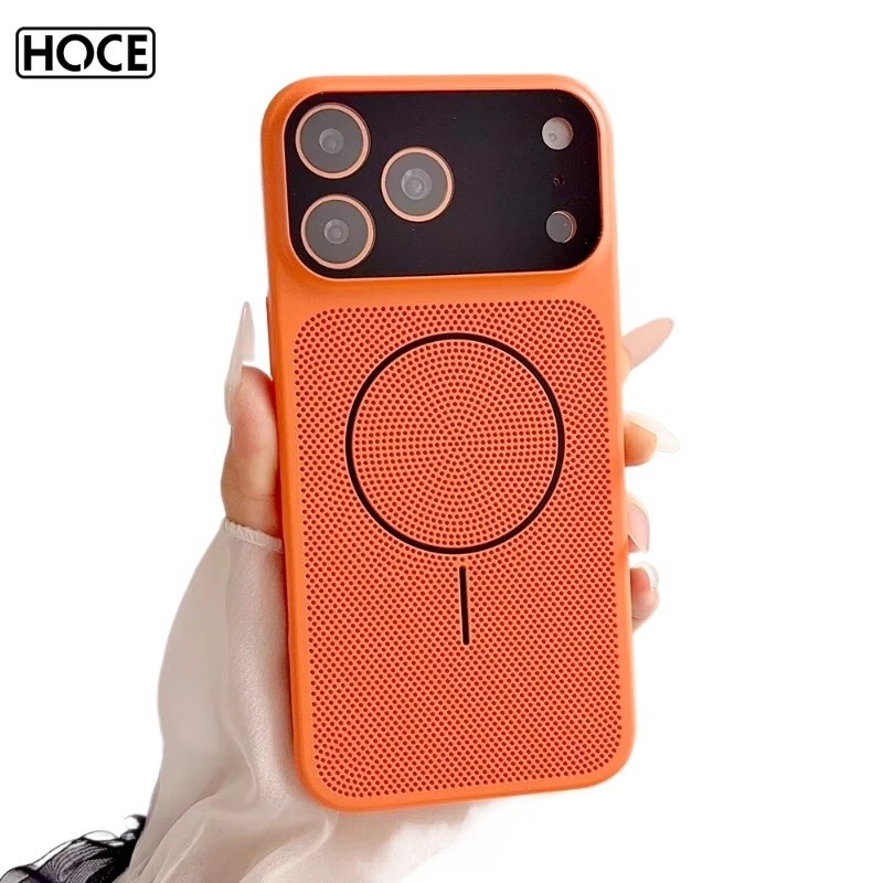HOCE การกระจายความร้อนตาข่ายเคสโทรศัพท์แม่เหล็กสําหรับ IPhone 17 16 15 14 13 Pro Max Frosted ฝาครอบกันชนหน้าต่างขนาดใหญ่