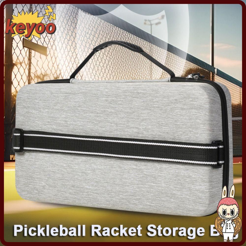 KEYOOL กระเป๋าแร็กเก็ต Pickleball, Hard EVA กันน้ํา Pickleball Racket Storage Bag, Portable Organizer ถือ 2 Paddles และ 4 ลูก Shell Paddle