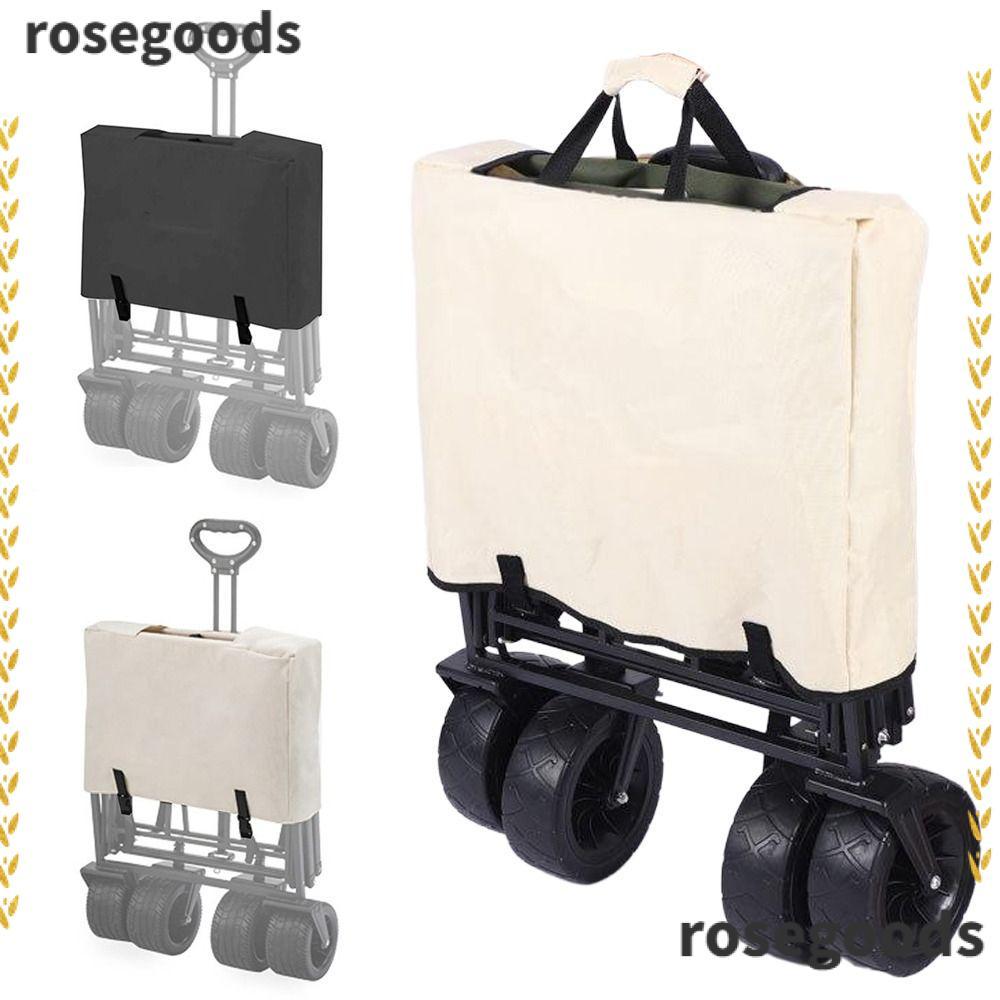ROSEGOODS Camper ถุงเก็บฝุ่น, กระเป๋าเก็บรถเข็นกันแดดแบบพับได้, ทนทานพร้อมที่จับผ้าคลุมรถพ่วงแบบพกพาสําหรับการตั้งแคมป์กลางแจ้ง