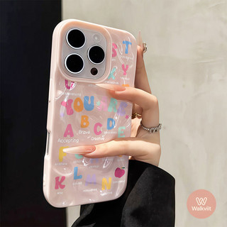 สำหรับ Oppo A57 A16 A54s A15 A77 A33 A3X A35 A3 A58 A52 A80 A7 A54 A15s A77s A32 A12E A51 เคสลายตัวอักษรสีสดใสสไตล์หวาน