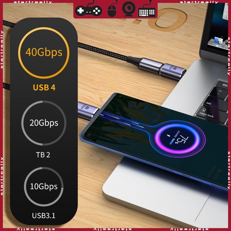 ST USB C มุมขวา U-Shape อะแดปเตอร์มุมตรง Type C ถึง Type C 40Gbps Fast Data Adapter Converter อะแดปเตอร์ชาร์จ