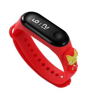 นาฬิกา LED สําหรับเด็ก Superhero & Cartoon - 6 สี Choices สายซิลิโคนทนทาน Time-Displaying ของเล่นสําหรับเด็ก