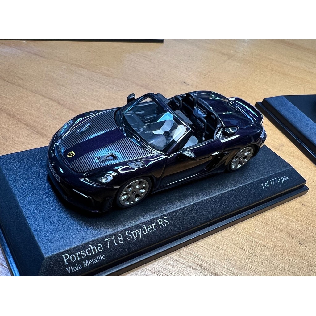 [สต๊อกพร้อม 1 ชิ้น] MINICHAMPS x TW Co-Branded 1: 64 Porsche Porsche 718 Spyder RS Viola Metallic T6