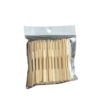 365mallshop (QY001）ไม้จิ้มผลไม้ ไม้พายจิ้มขนม ไม้ไผ่ธรรมชาติ (แพ็ค 100 ชิ้น) เกรดพรีเมียม ไร้กลิ่นอับ สะดวกพร้อมใช้