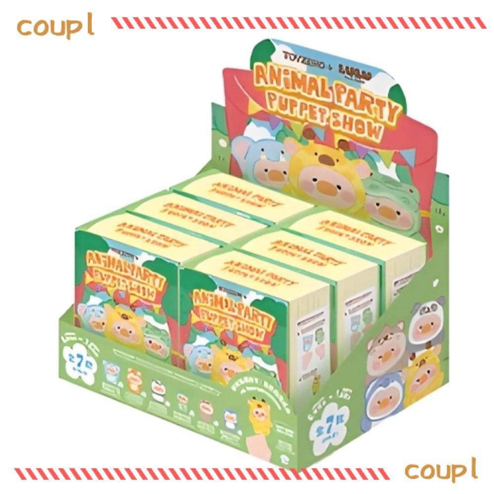 COUPL Lulu Piggy Plush Box, Animal Party Forest Theater Box Lulu Piggy Finger Puppet Box, การ์ตูนตุ๊