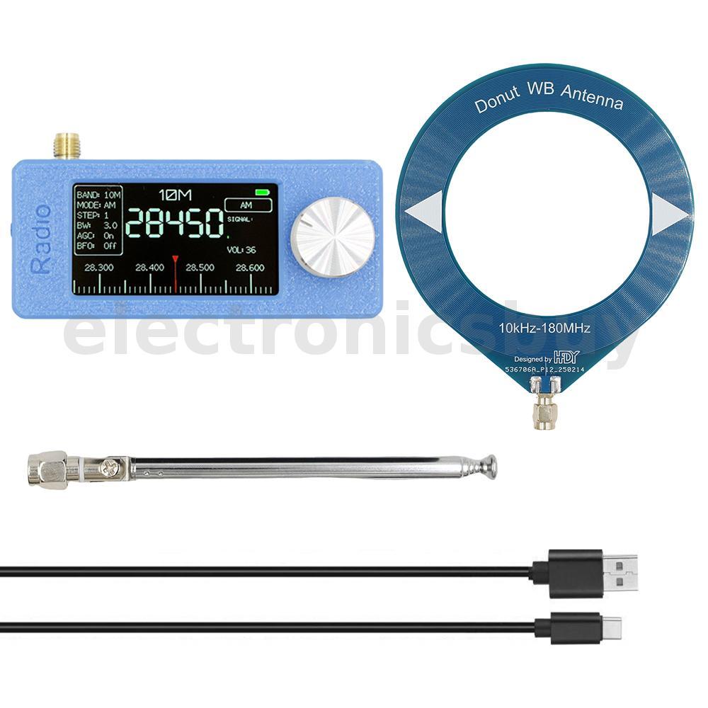 SI4732 0.5-108mhz วิทยุแบบพกพา 1.9 นิ้วหน้าจอ IPS Pocket Mini วิทยุ 2 ชิ้นเสาอากาศ FM/AM วิทยุ All B