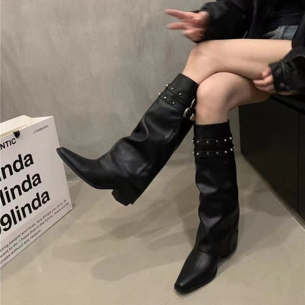 รองเท้าบูทหนัง สีน้ำตาล เบอร์38 ✨california223.th✨