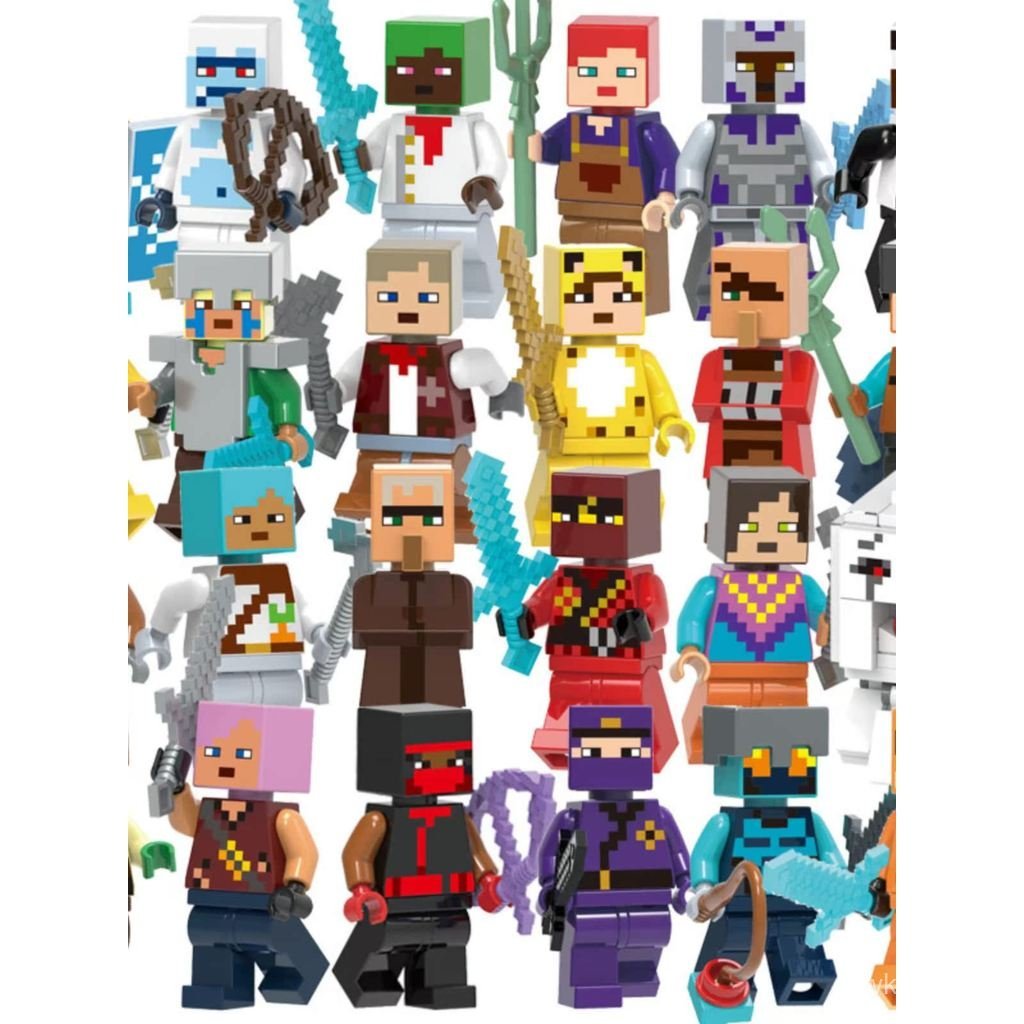 Minecraft dream Hell Warthog Evil Zombies Hunter Diamond Sword Shield Bow Assembly Building Block ตุ