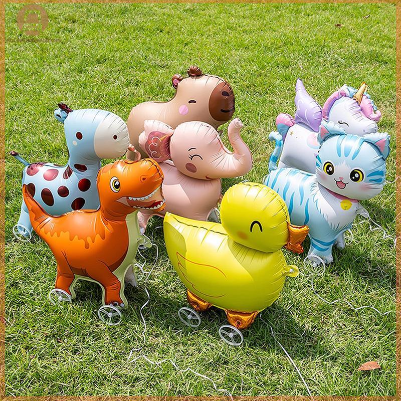 ABOVE 4D การ์ตูนฟอยล์บอลลูนช้างขาตั้งเดินบอลลูนล้อสําหรับเด็กตกแต่งงานเลี้ยงวันเกิด Baby Shower TH
