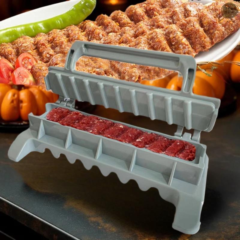 [GR] เดี่ยวแถว Kebab Maker Bbq เนื้อ Skewer Machine Kebab Press Maker พลาสติก Bbq Skewer Maker Kebab