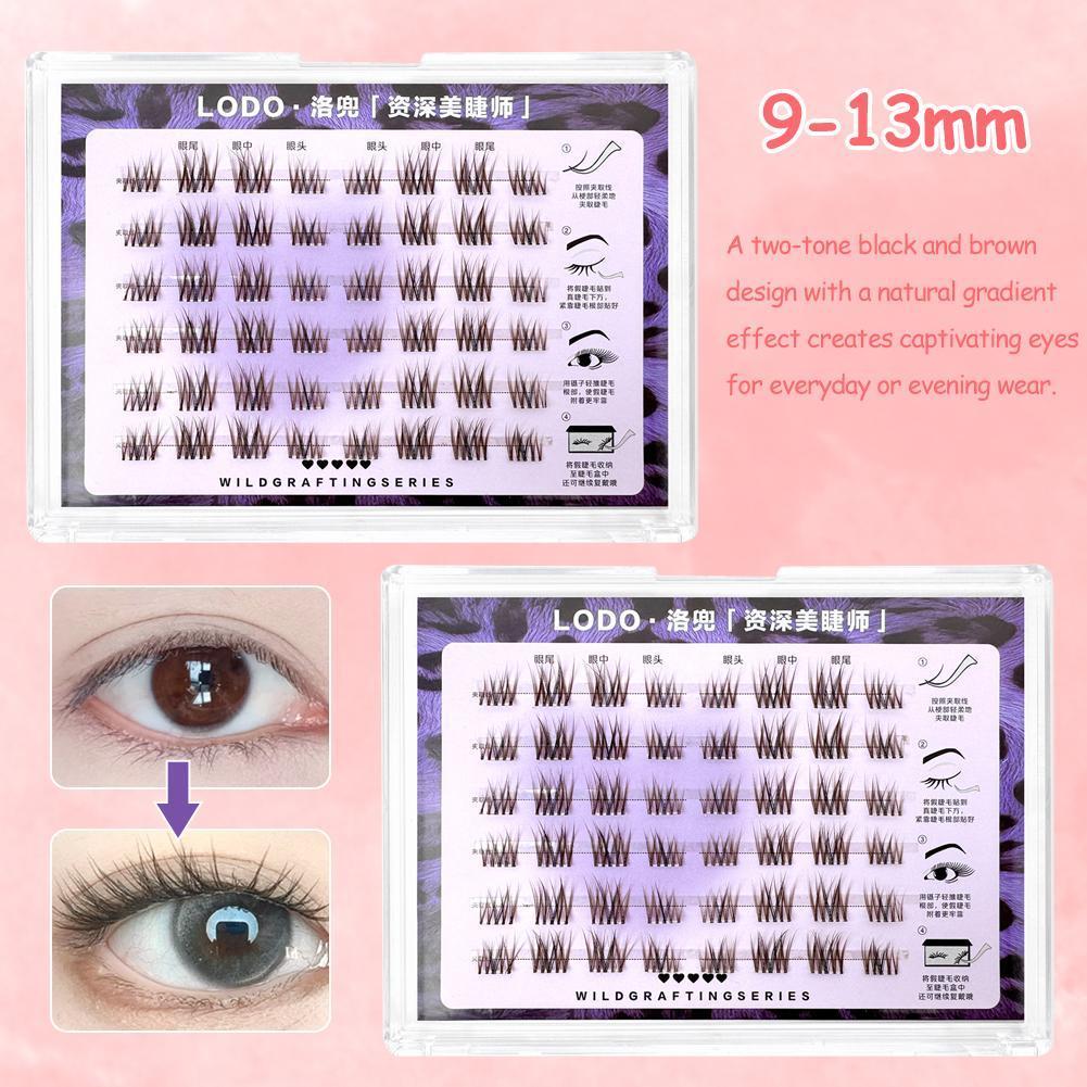 สีดําสีน้ําตาลสีขนตาปลอมแบ่งกาวขนตาปลอมจําลองแบ่งส่วน Q4u3