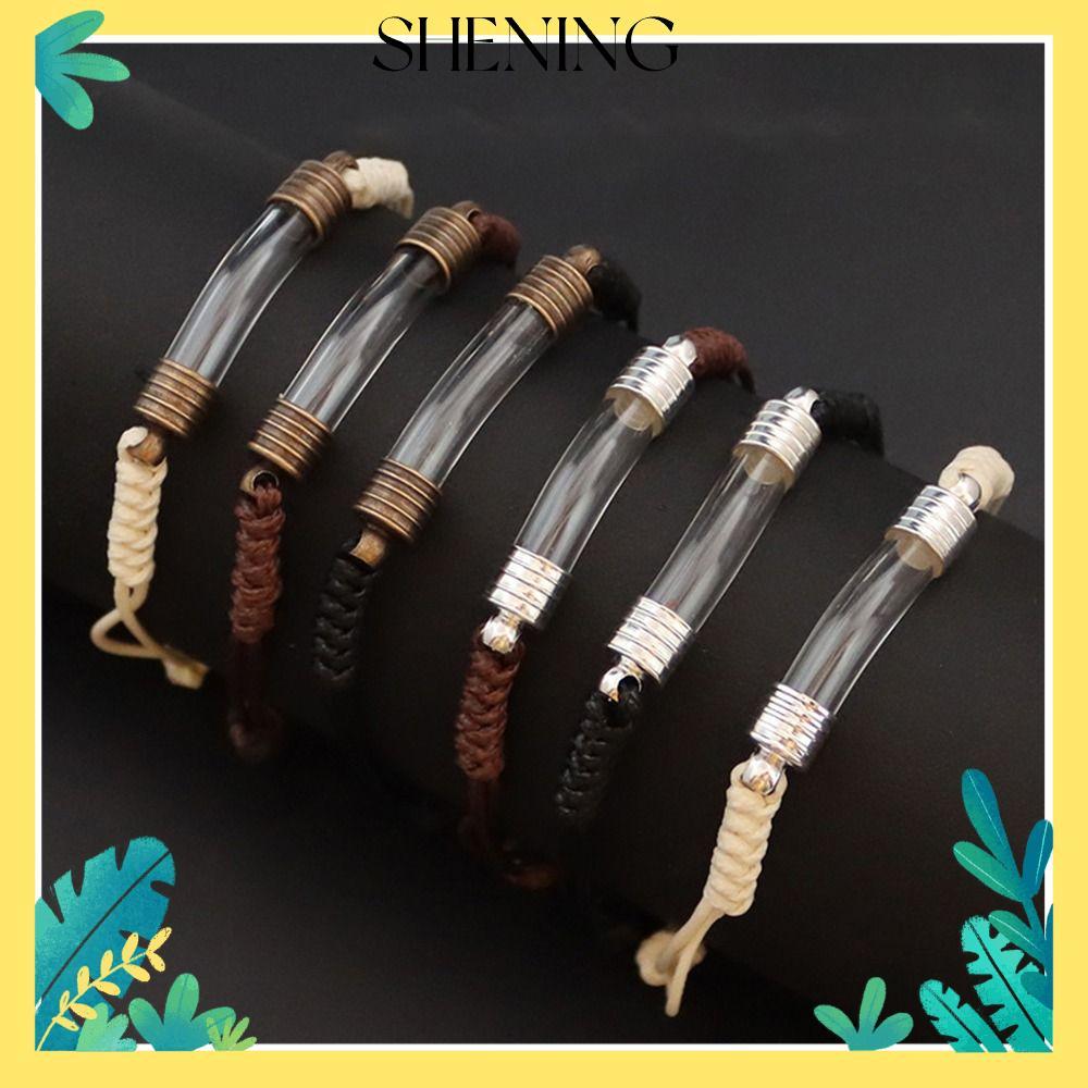 สร้อยข้อมือสายไฟพร้อมจี้หลอดโค้งและฝาเกลียว โชคลางดี มีเสน่ห์