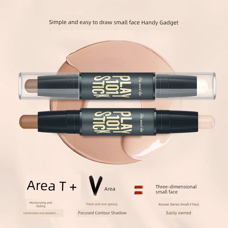 คอนทัวร์ contour stick Contouring Stick Female Double-Headed Dual-Use Highlighter เริ่มต้นจมูก Shado