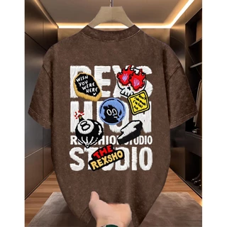 YOU-T🐆เสื้อแฟชั่น ใส่สบาย เสื้อยืดแขนสั้น ลาย เสื้อ"REXS HION" ผ้านิ่ม OVERSIZE แฟชั่น ผ้าฝ้าย 100% สไตล์เกาหลี