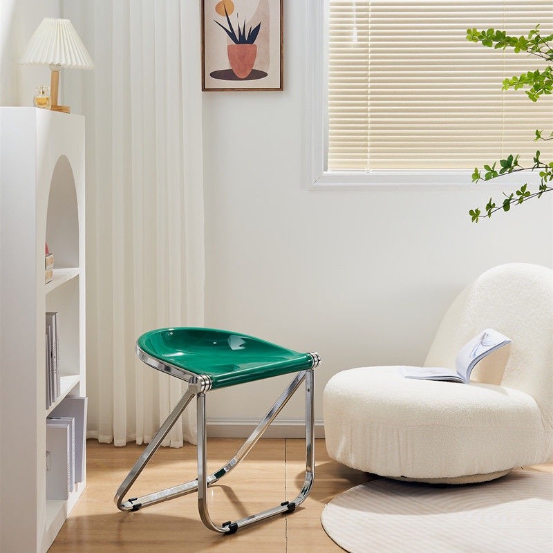 Nordic design leisure stool foldable chair home transparent medieval office dining chair acrylic cha