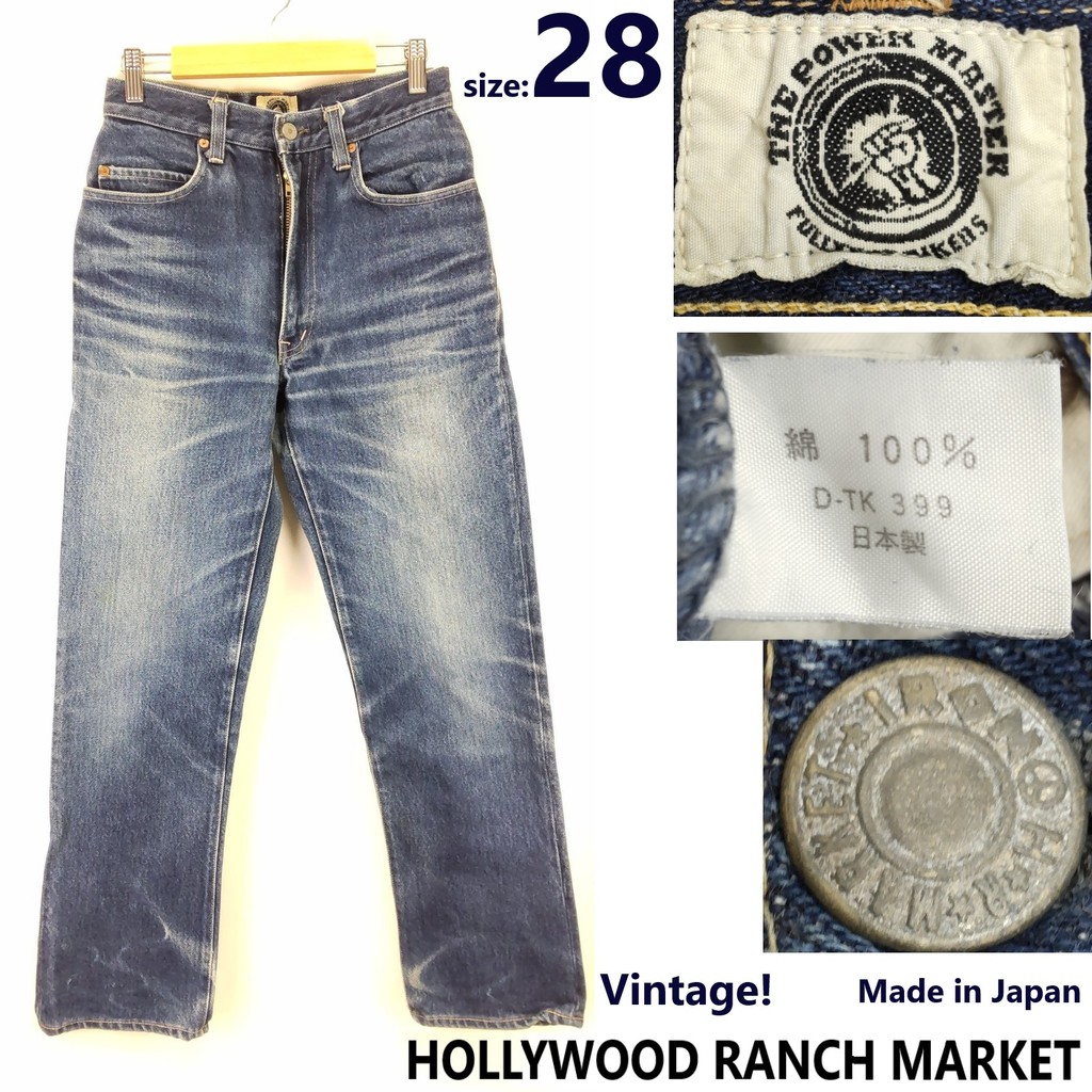 USED/90s Vintage HOLLYWOOD RANCH MARKET denim jeans 28 men inseam 74cm Japan