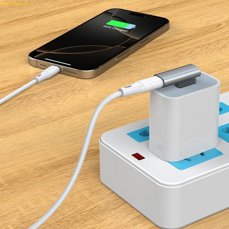 Doublebuy USB ใส่สองด้านไปยังตัวแปลง Type C 90 องศาอะแดปเตอร์ USB เป็น Type C