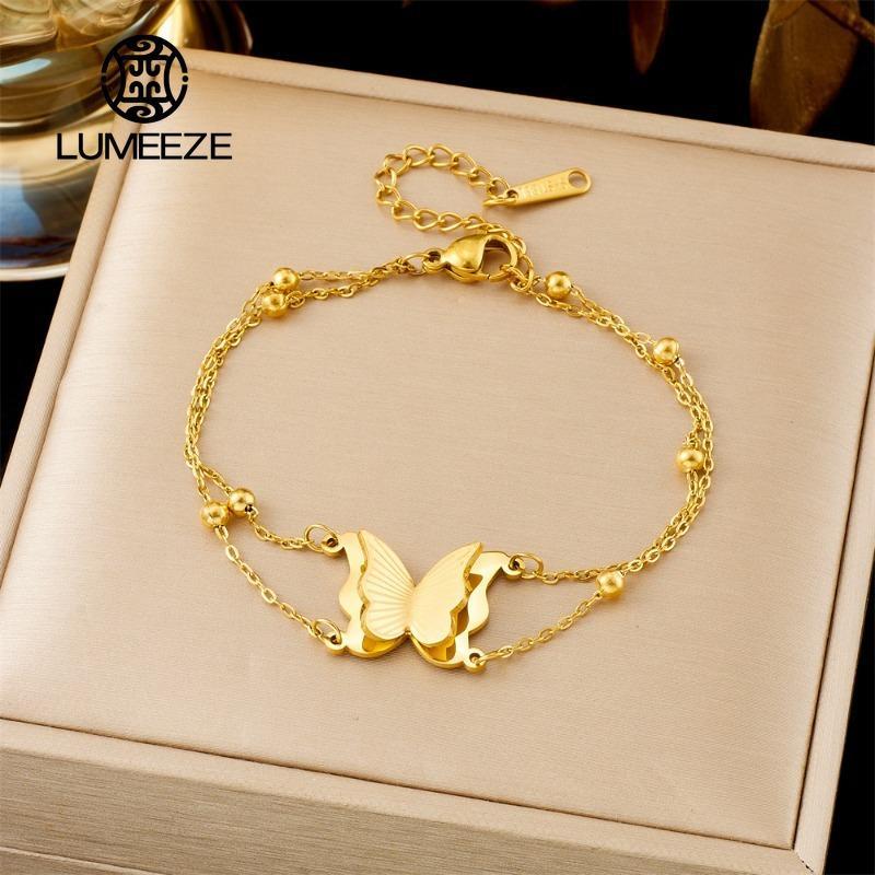 สร้อยข้อมือสตรีแบบโซ่ขนาดเล็ก สเตนเลสสีทอง สำหรับเป็นของขวัญแฟชั่นและสวมใส่ง่าย - รูปที่ 7