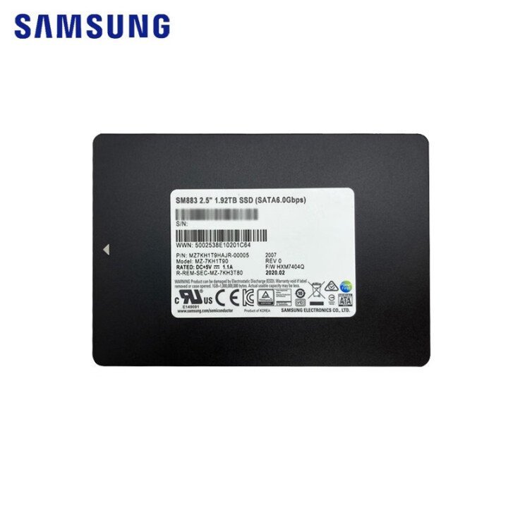 เหมาะสําหรับ Samsung Samsung SM883 1.92T 8 ซม.SATA Enterprise Server Solid State Drive SSD