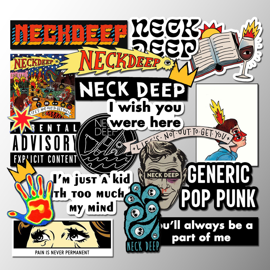 สติ๊กเกอร์ NECKDEEP Band Pack | สติ๊กเกอร์กันน้ําป้องกันการจางหาย | สติ๊กเกอร์ความงาม