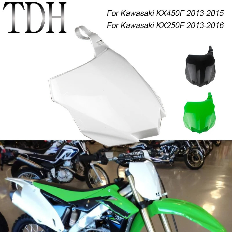 TDH Motorcycle Front Number Plate Plastic Fender Fairing For Kawasaki KX250F KX450F KX 250F 13-16 Su