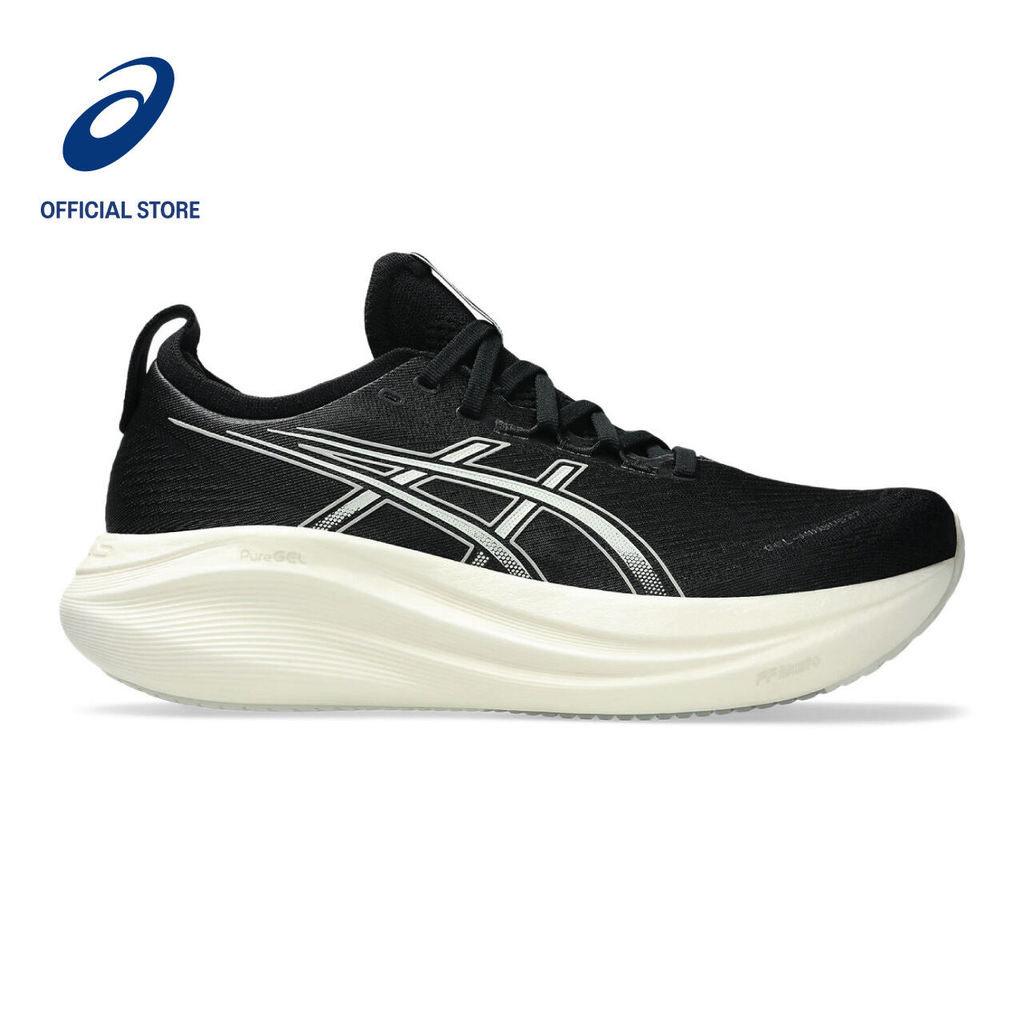 รองเท้า ASICS Gel-Nimbus 27 Wide สีดำ/สีเทาทะเลสาบ