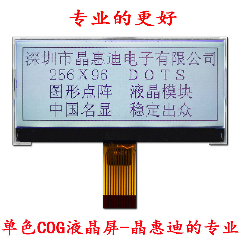 25696 Dot Matrix Serial Port Positive Display lcd 11cm 12PIN Monochrome COG หน้าจอ lcd ผู้ผลิต