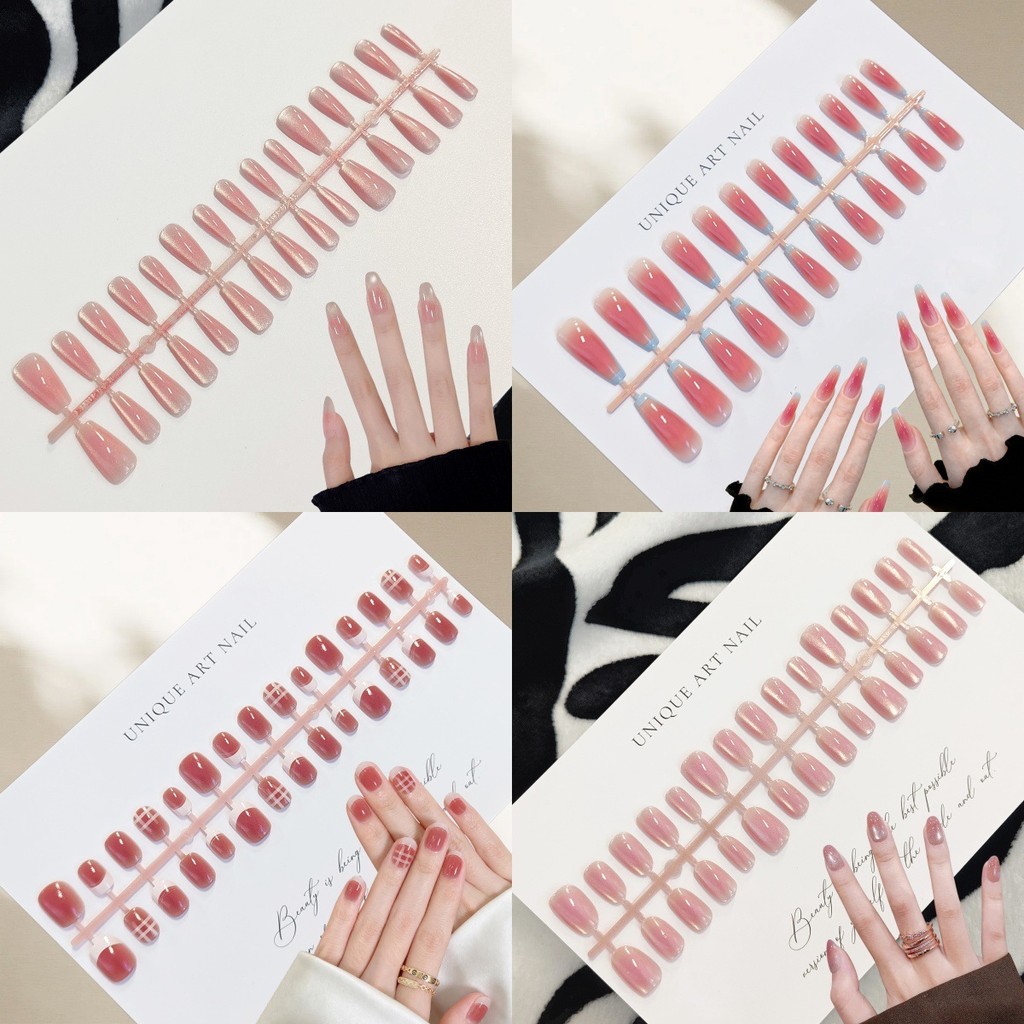 [แพ็คเกจ] Blush Cat Eye Nails Patch หวานน่ารักสวมใส่เล็บ