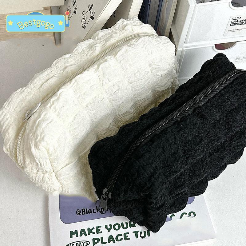 [Bestgogo-t] กระเป๋าเครื่องสําอางสีทึบกล่องดินสอกระเป๋าหมอนสร้างสรรค์กระเป๋าความจุขนาดใหญ่สําหรับสาวอุปกรณ์การเรียนกล่องเครื่องเขียน