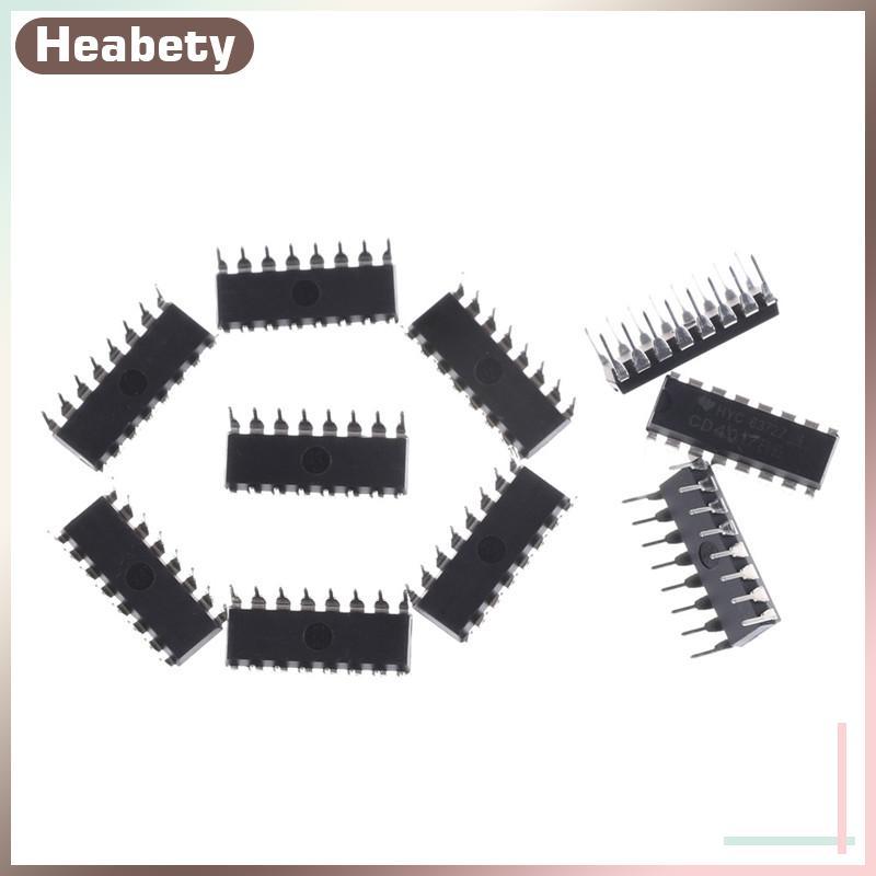 [ Heabety] 10 ชิ้น CD4017BE 4017 CD4017 Decade Counter Divider IC [COD]
