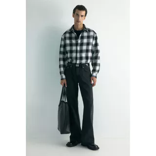 H&M(เอชแอนด์เอ็ม) เสื้อเชิ้ตผ้าฟลานเนลทรงหลวม ผู้ชาย 1289476_1