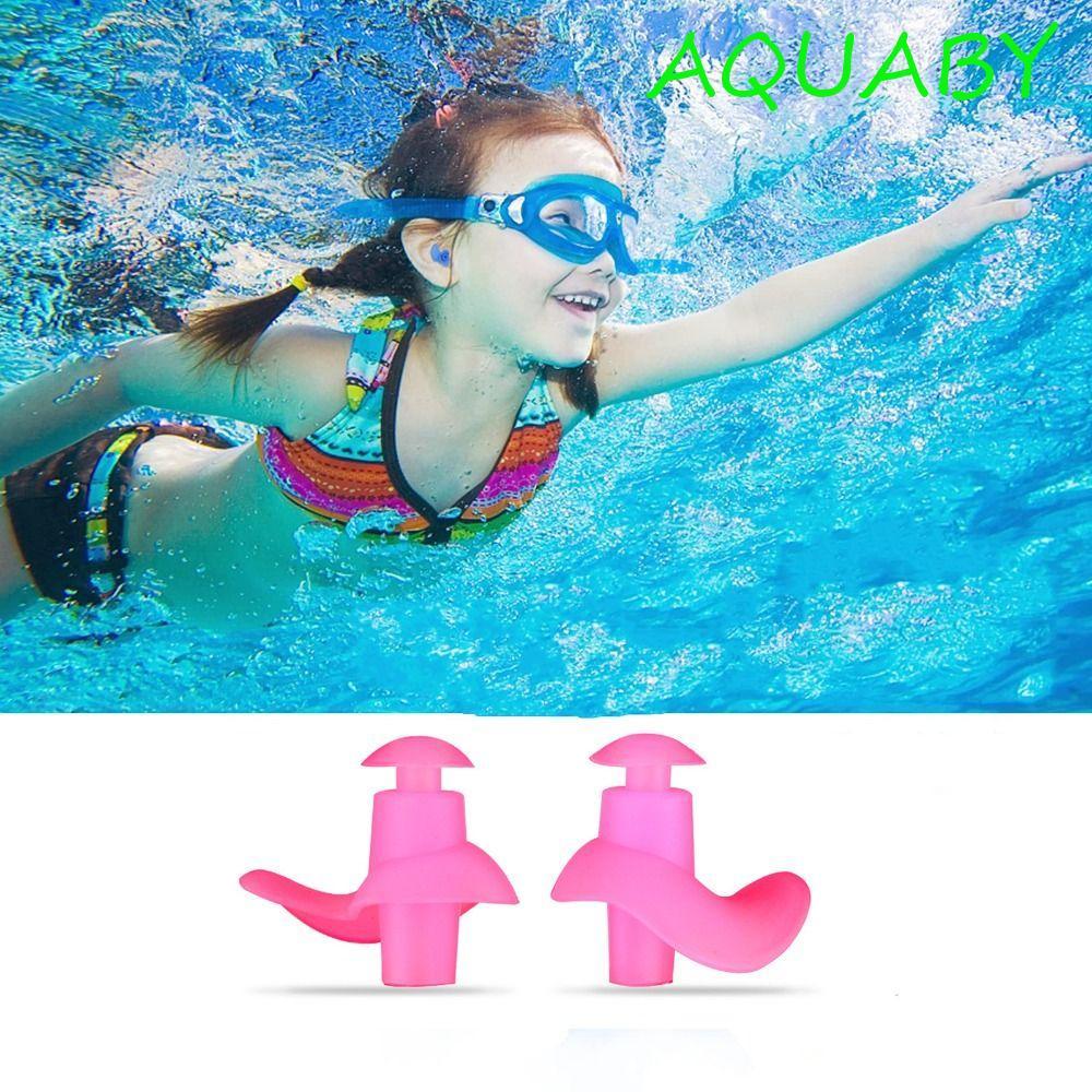 AQUABY ว่ายน้ําซิลิโคนปลั๊กอุดหูฝักบัวปลั๊กอุดหูกันน้ําทนทานคลาสสิกอุปกรณ์ว่ายน้ําอุปกรณ์ว่ายน้ําเกลียวซิลิโคนกันน้ําที่ละเอียดอ่อนปลั๊กหูว่ายน้ํา