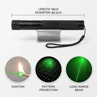 【มีแสง 2 สีให้เลือก】 เลเซอร์ แดง-เขียว (100 mW) เลเซอร์แรงสูงแสงเขียว Laser303G+ถ่านชาร์จ 2500mAh+เครื่องชาร์จ