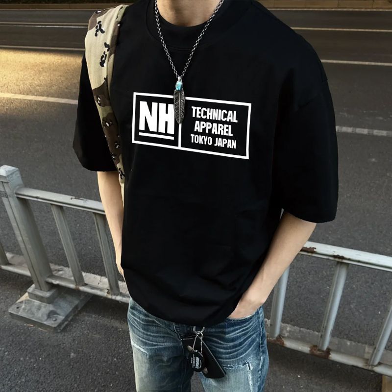 NEIGHBORHOOD Short-Sleeved Street Wear Print Summer T-Shirt Pure Cotton Loose
