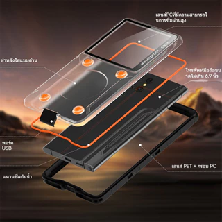 IP68 Waterproof Case 2M 30Min Shockproof MIL-STD Dust Proof Fits 6.9Inch for most phone with Lanyard
