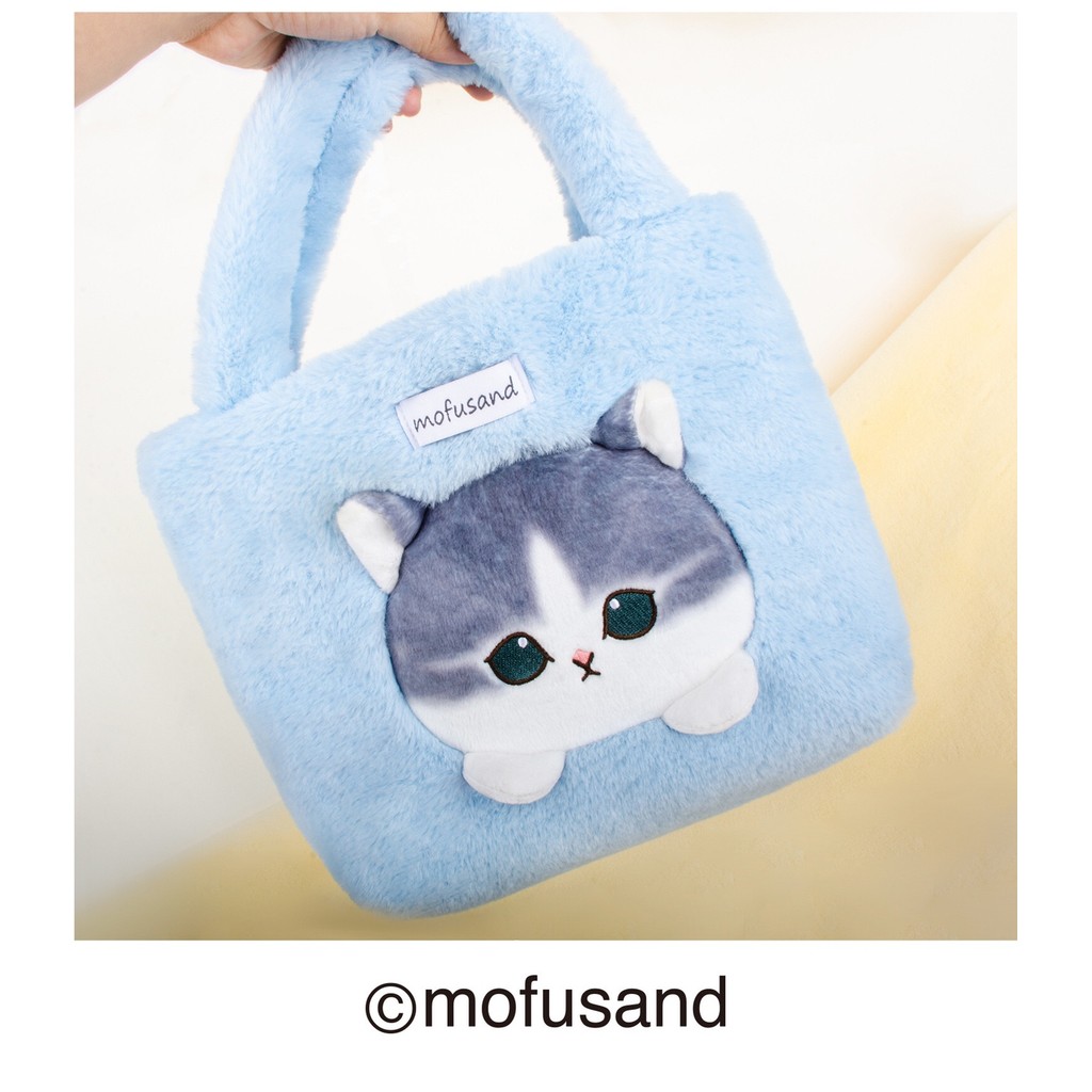 ของแท้ Mofusand Mofusand Mofusand Shark Cat Plush กระเป๋าถือน่ารักการ์ตูนสาวหัวใจกระเป๋าถือสไตล์ญี่ป